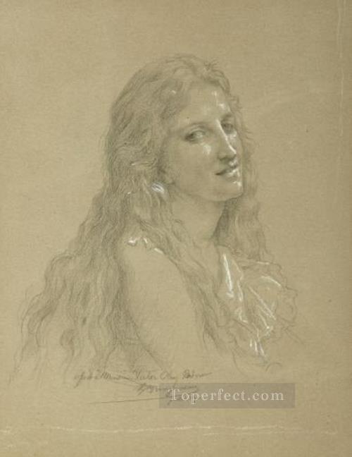 Drawing of a Woman Realism William Adolphe Bouguereau Oil Paintings